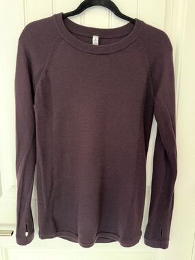 lululemon athletica Merino Wool Crewneck Sweater in Deep Plum